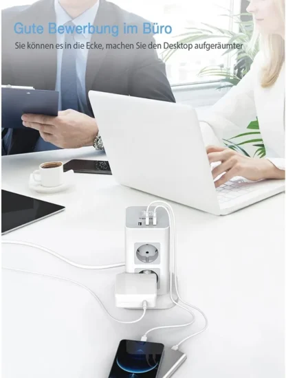 TESSAN Tower Power Strip Multi Outlets with USB A +1 Type C 2M Extension Cable EU Plug Vertical Electric Socket Surge Protection - Image 23