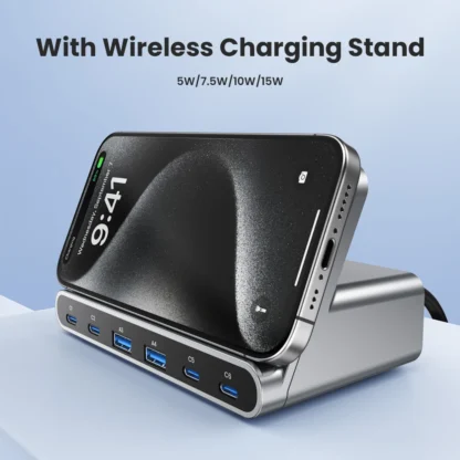ASOMETECH 160W USB Charging Station 7 in 1 Wireless Charger 65W 45W PPS PD Type C Fast Charge For Macbook iPad iPhone 16 Samsung - Image 5