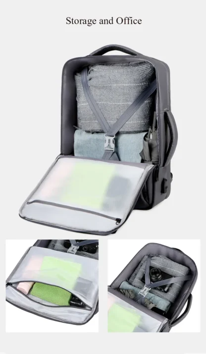 Men Large Capacity Backpack USB Charging Male Laptop Bagpack Waterproof Business Travel Back Pack Luggage Bag Mochila - Image 18