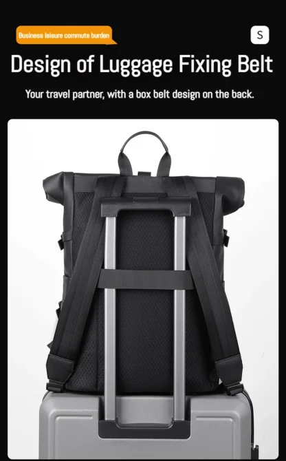 New Shoulder Bag Men's Senior Sense of Business Computer Outdoor Leisure Rolled Edge Travel Backpack Fashion Commuting - Image 14