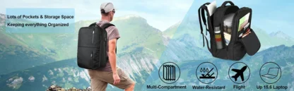 Cross border backpack, men's high-end computer bag, large capacity commuting multifunctional travel new business backpack - Image 27