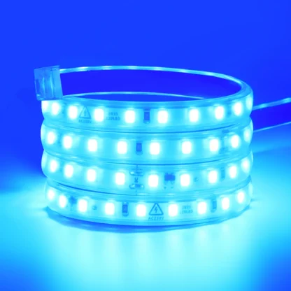AC220V LED Strip Lights EU UK Plug SMD2835 120LEDs/m Waterproof Lamp With Adhesive Tape Warm/Natural/Cool White Red Blue Yellow - Image 21
