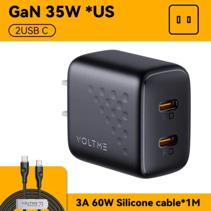 VOLTME 35W GaN USB C Charger Quick Charge 4.0 3.0 PD USB-C Charger For Macbook Air 15" IPhone 15 14 Pro Max Type C Fast Charger - Image 17