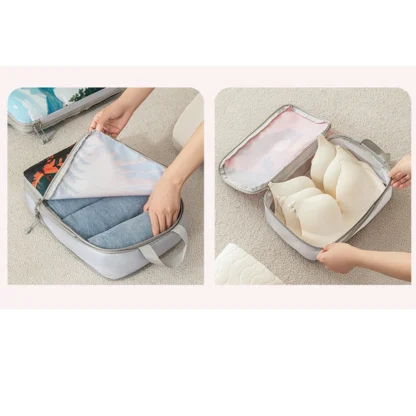 5pcs tropical printed compressed lightweight travel clothing storage bag suit, space-saving travel necessities accessories - Image 14