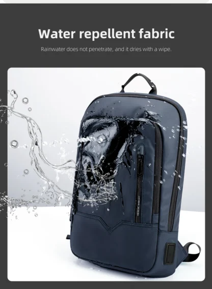 HK Slim Backpack For Men 15.6 Inch Laptop Bags Waterproof Minimalist Business Backpack With USB Charging Casual Travel Work Bag - Image 22