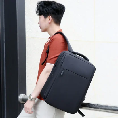 Rilibegan Laptop Men Backpack External USB Charging Travel Men Backpack Nylon School Bag Double Layer Quality Business Backpack - Image 6