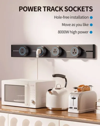 50cm Rail Socket,UK/EU/US/UN Standard Adapter Plug,Home Kitchen/Meeting Wall Mounted/Embedded Track Power Outlet with USB+Type-c - Image 18