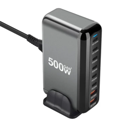 8-port 500W GaN Desktop Charger USB Type C PD Charger USB 3.0 Fast Mobile Charger For Samsung S24 Xiaomi iPhone16 15 pro - Image 5