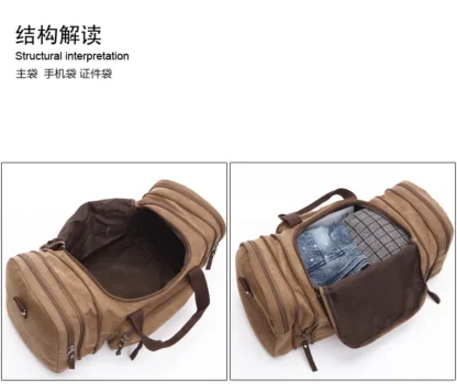 New Fashion Outdoor Travel Bag Handbag Canvas Crossbody Backpack Trend Large Capacity Casual Shoulder Bag - Image 32