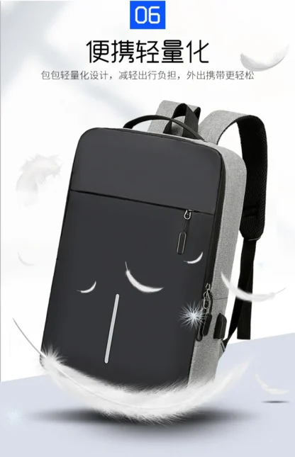Men's Fashion Multifunctional Computer Backpack Large Capacity Waterproof Fabric Unisex Business Duty Backpack Shoulder Oxford F - Image 7