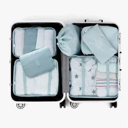 8-piece Set Travel Bag Organizer Clothes Luggage Travel Organizer Blanket Shoes Organizers Bag Suitcase Pouch Packing Cubes - Image 2