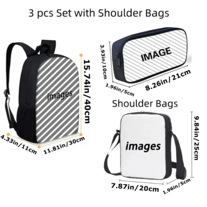 Kids GTA Student School Bookbag Set-G-Grand Theft Auto Backpack+Shoulder Bag+Pencil Case Waterproof Travel Rucksack for Boys - Image 19
