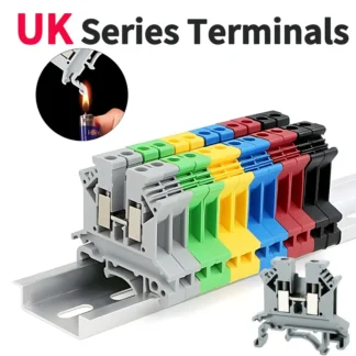 High Quality UK Terminals Screw Clamp Connector for Wiring,Brass DIN Rail Connector, UK1.5N/2.5B/3N/5N/6N/10N/16N/25N/35N/50N