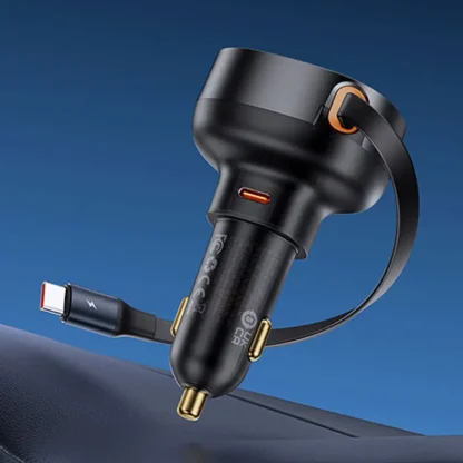 Baseus 60W Car Charger 2 in 1 Retractable Cable SCP 25W QC PD 30W Fast Car Phone Charger For iPad iPhone 16 15 14 13 Pro Samsung - Image 9