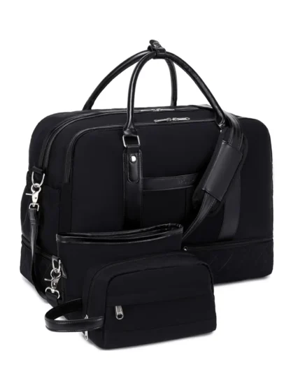 Large Capacity Travel Bag Handbag Tote Travel Bag Shoulder Weekend Bag with Shoe Compartment Breathable Travel Night Bags - Image 12