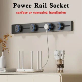 50cm Rail Socket,UK/EU/US/UN Standard Adapter Plug,Home Kitchen/Meeting Wall Mounted/Embedded Track Power Outlet with USB+Type-c