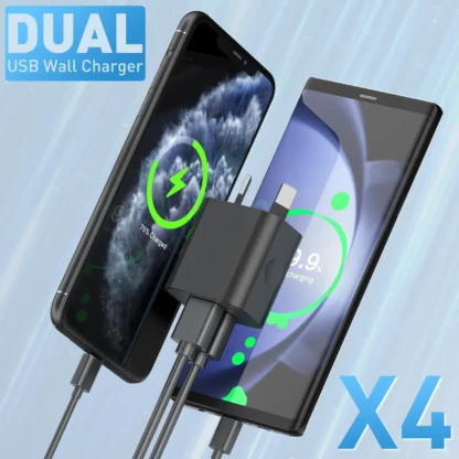 1/5Pcs Black Dual USB Power Adapter AU Plug Wall Plug 5V Charger 2-Port Aus USB Plug 5V/2.1A Adapter For iPhone Pad For Samsung, - Image 9