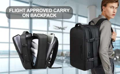 Likros Men Backpack Business Travel Backpack Carry on Waterproof Expandable Backpacks Large Capacity Weekend Traveler Laptop Bag - Image 10