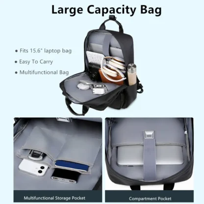 JEEP BULUO Trend Casual High Capacity Feature Backpack Computer New Men's Bag 15 inches Laptop Travel Nylon Bags For Man - Image 3
