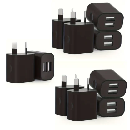 4pcs Black Dual USB Power Adapter AU Plug Wall Plug 5V Charger 2-Port Aus USB Plug 5V/2.1A Adapter For iPhone Pad For Samsung - Image 8