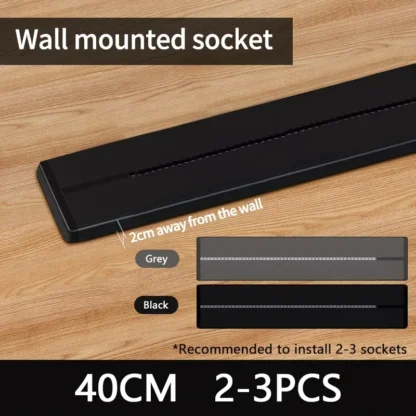 50cm Rail Socket,UK/EU/US/UN Standard Adapter Plug,Home Kitchen/Meeting Wall Mounted/Embedded Track Power Outlet with USB+Type-c - Image 13