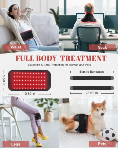 60 LEDs 660nm Red Light Infrared Belt 850nm Back Burn Fat Wrap Slimming Machine Waist Heat Pad For Muscle Soreness Skin Care - Image 15