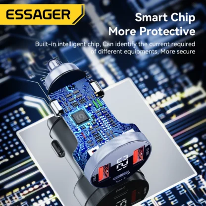 Essager 80W Car Charger USB Type C PD Fast Charging Phone Quick Charge for iPhone 14 13 Huawei Xiaomi Samsung iPad Laptop Tablet - Image 5