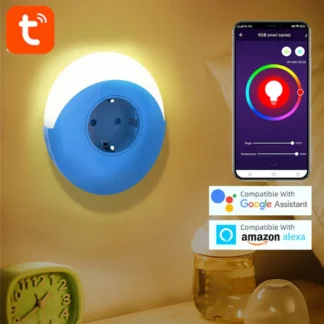 Tuya Wifi Smart Night Light Plug EU AU UK US Adapter Color LED Light Homekit Socket Voice Control Works with Alexa Google Home