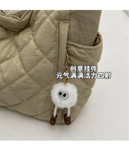 Fashion New Ins Cotton Clothing Bag for Women New Diamond Grid Large Capacity Hand-held Tote Bag Commuting Shopping Shoulder Bag - Image 18