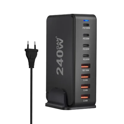 240W Desktop GaN Charger 8-port USB Type C PD Charger Fast Charge 3.0 USB Type C Fast Charger Mobile USB Charger - Image 11