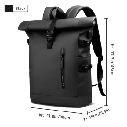 HK Expandable Travel Backpack Men Large Capacity Waterproof 15.6” Laptop Bag Hiking Rucksack Cycling Daypack Bag with USB Port - Image 12