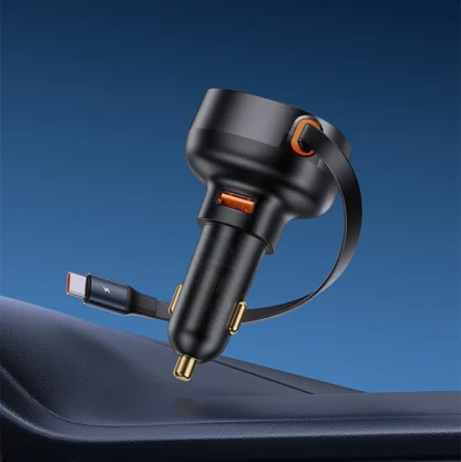 Baseus 60W Car Charger 2 in 1 Retractable Cable SCP 25W QC PD 30W Fast Car Phone Charger For iPad iPhone 16 15 14 13 Pro Samsung - Image 15