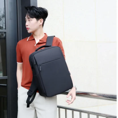 Rilibegan Laptop Men Backpack External USB Charging Travel Men Backpack Nylon School Bag Double Layer Quality Business Backpack - Image 29