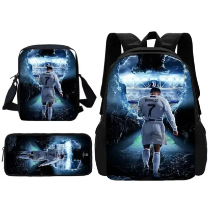 Football CR7 Child School Backpack With Shoulder Bag Pencil Bags School R-Ronaldos Bags for Boys Girls Best Gift - Image 16