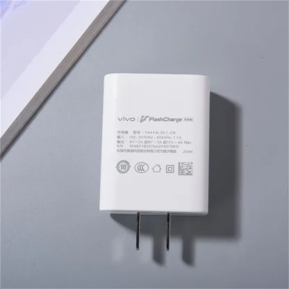 For Vivo 44W EU/US FlashCharge Fast Charger Power Adapter 1M USB Type C Cable For VIVO X80 X70 X60 X50 Pro T1 V21 V23 V25 - Image 4