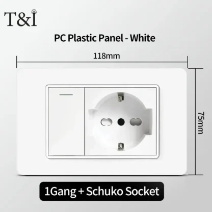 118 PC plastic panelBrazil Mexico Universal USB Type-C 20W Fast Charging Wall Outlet Plug PC Panel Electric Light Switch Office - Image 24