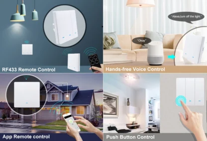 Tuya Smart Life WiFi 433mhz Wireless Push Button Wall Switch Google Home Light On Off 220V RF433 Remote Control EU UK Two 3 Way - Image 25