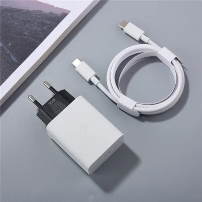 30W USB-C Charger for Google Pixel 9A 8A 7A 6A 5 PD Fast Wall Charging Adapter Compatible With USB-C Devices 1M USB C to C Cable - Image 9