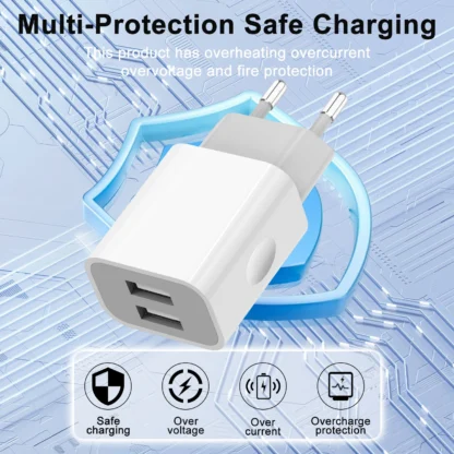 5V 2A USB Charger 2 Ports Chargers Cell Phone EU Plug Power Adapter Wall Charging for Iphone 11 12 13 Pro Max Samsung Xiaomi - Image 12