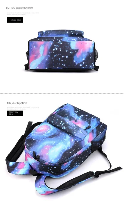 Ronaldo print student schoolbag 3-piece set youth backpack pencil case shoulder bag set - Image 44