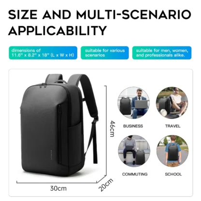 BANGE New Casual Multi-Pockets Big Capacity Daily 15.6inch Laptop Light Waterproof For Business Trip Roomy Men Backpack with YKK - Image 2