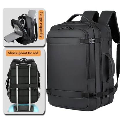 45L Large Capacity Multifunctional Extensible Rechargeable Hand-held Backpack Men's Waterproof Business Travel Computer Backpack - Image 9