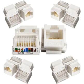 10/100 PCS Cat5e Tool-Less Keystone Jack Connector Adapter, Keystone Module Connector Internet Network Ethernet LAN Cable