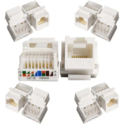 10/100 PCS Cat5e Tool-Less Keystone Jack Connector Adapter, Keystone Module Connector Internet Network Ethernet LAN Cable