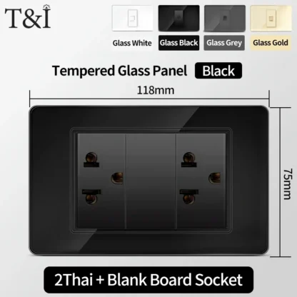 America Standard Power Outlet 118 Series 118*75mm Double USB Type-C Quick Charger US Mexico Glass Panel Wall Socket 16A 110V - Image 25