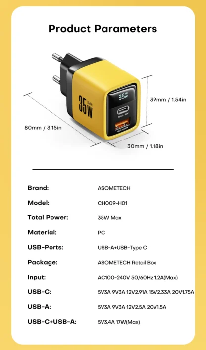 USB C Charger 35W Gan Fast Charge Charger Type C PD3.0 QC4.0 PPS Phone Charger For iPhone 14 Pro 13 12 Samsung S23 S22 Tablets - Image 29