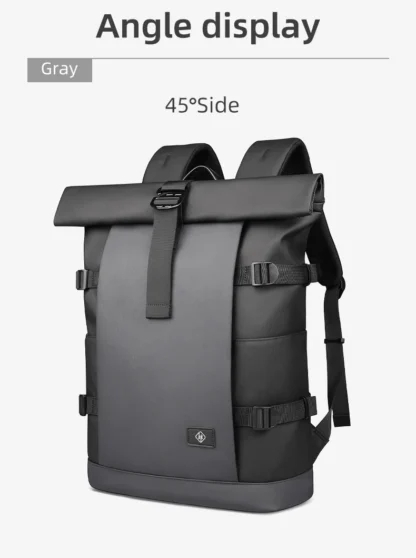 HK Waterproof Roll-Top Backpack for Men Large Capacity Expandable 17 Inch Laptop Bag Leisure Travel Backpack Hiking Camping Bags - Image 25
