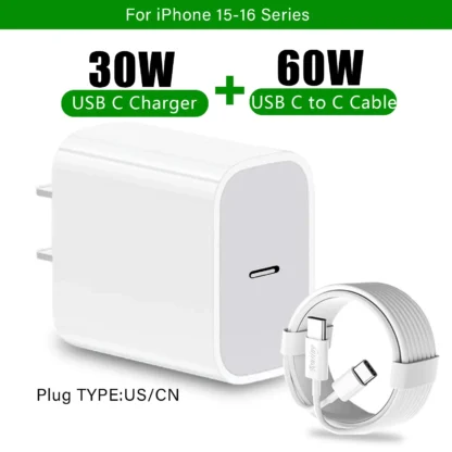 PD 30W fast charger for iPhone 16 15 Pro Max Plus Fast Charging Cable for iPhone charger USB C for Apple iPad wall adapter US EU - Image 7