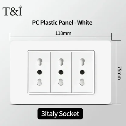 118 PC Panel Chile Plug 16A Smart Wall Socket USB Type-C 20W Fast Charging Home Office Italian EU Power Outlet White Retardant - Image 23