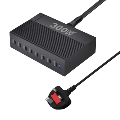 New Style 300W Gan C Fast Charger PD100W Vertical Stripe 8-port Charging station HUB Fast Compact GAN charger power adapter - Image 8